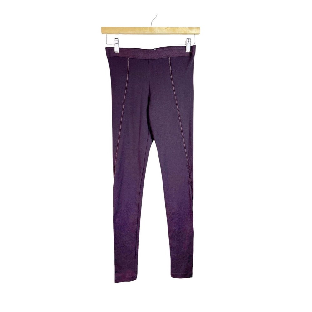 David Lerner Women’s Purple Mid Rise Nylon Spandex Leggings Size M